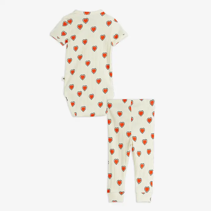 Outlined hearts baby set 2