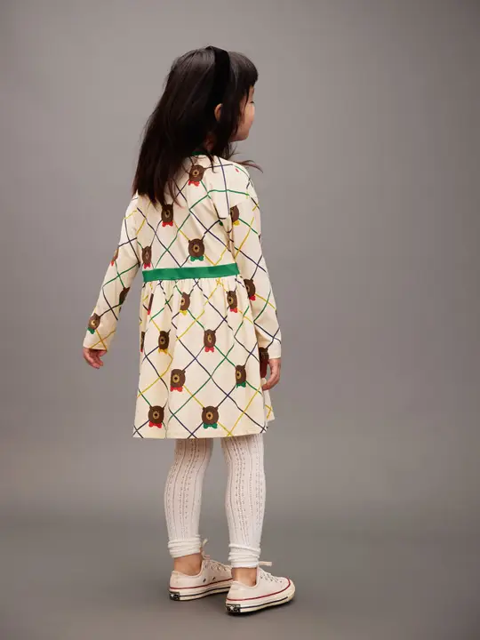 Bear check long sleeve dress 3