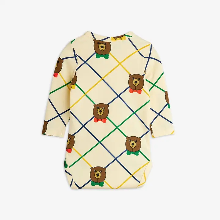 Bear check long sleeve bodysuit 2