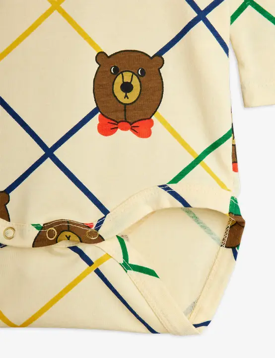 Bear check long sleeve bodysuit 4