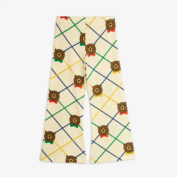 Bear check flared trousers 2