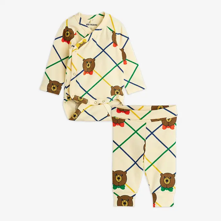 Bear check Newborn set